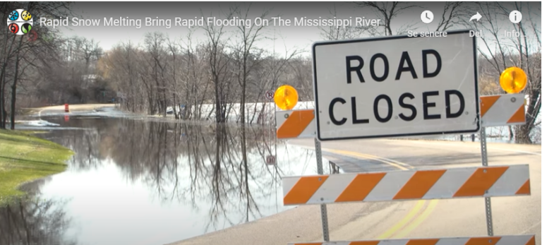 NORWAY NEXT? Rapid Snow Melting Bring Rapid Flooding On The Mississippi River.