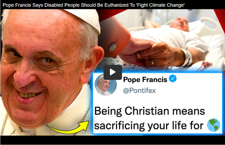 Pave Frans sier funksjonshemmede bør avlives for å “bekjempe klimaendringer”