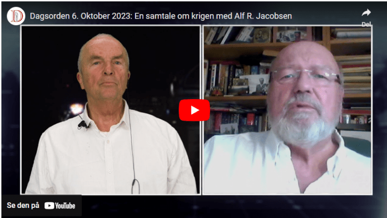 Dagsorden 6. Oktober 2023: En samtale om krigen med Alf R. Jacobsen.