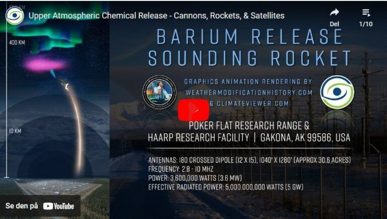 Upper Atmospheric Chemical Release – Cannons, Rockets, & Satellites