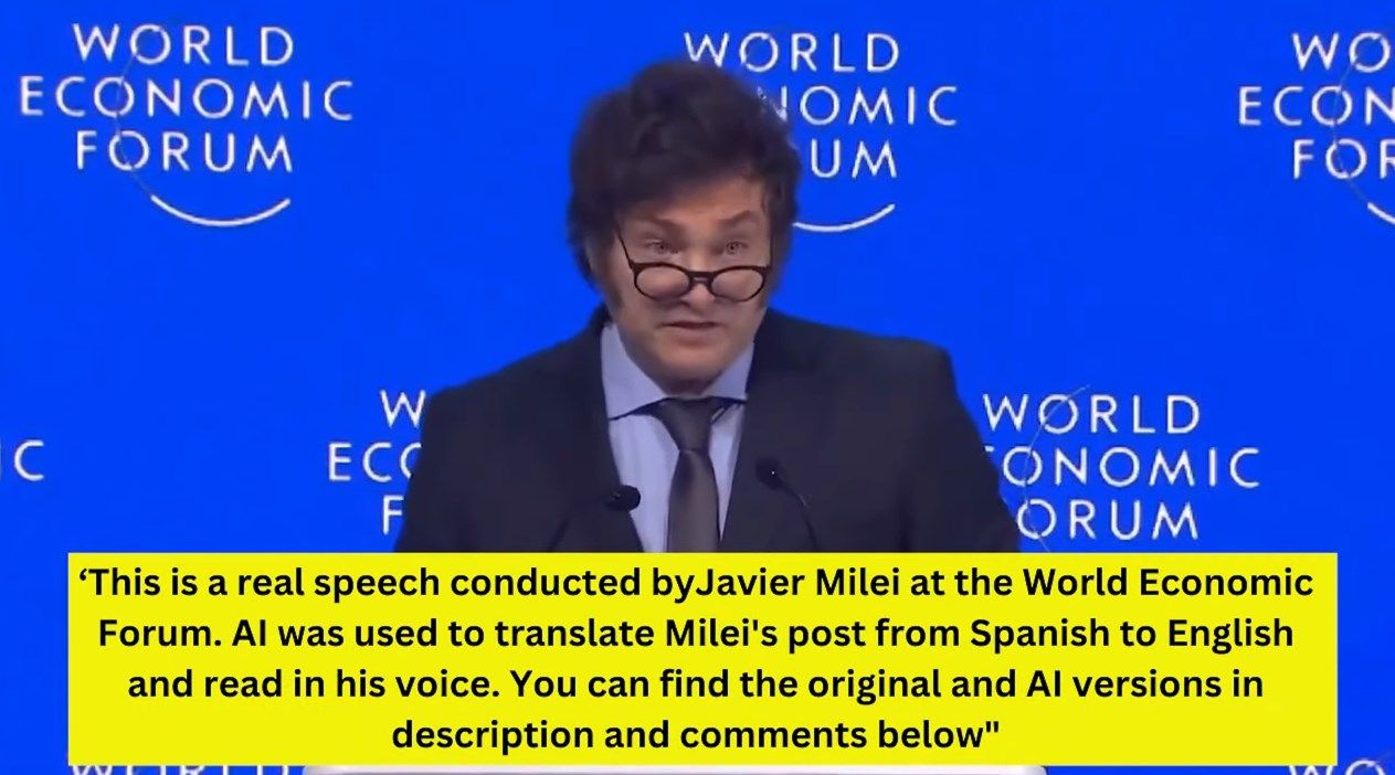I en heftig og lidenskapelig tale tok Argentinas president Javier Milei scenen på World Economic Forum i Davos
