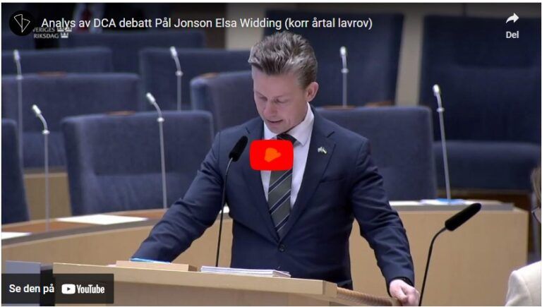 Analys av DCA debatt Pål Jonson Elsa Widding (korr årtal lavrov)…gjelder Norge OG!